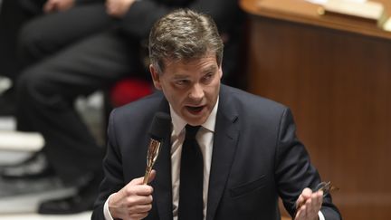 Arnaud Montebourg,&nbsp;ministre de l'Economie, le 29 avril 2014, lors des questions au gouvernement &agrave; l'Assembl&eacute;e nationale (ERIC FEFERBERG / AFP)