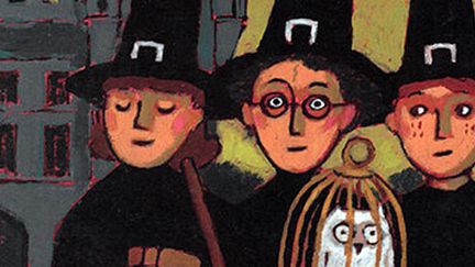 "Harry Potter à l'école des sorciers" 1re de couverture (détail)
 (Gallimard jeunesse)