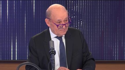 Jean-Yves Le Drian, ministre de l'Europe et des Affaires Etrangères, le 16 septembre 2021 sur franceinfo. (FRANCEINFO / RADIO FRANCE)