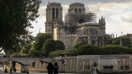 Vue de Notre-Dame le 29 avril 2019 à Paris (LUDOVIC MARIN / AFP)