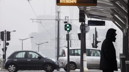 Un arrêt de tramway non desservi à Paris, le 6 décembre 2019. (MAXPPP)