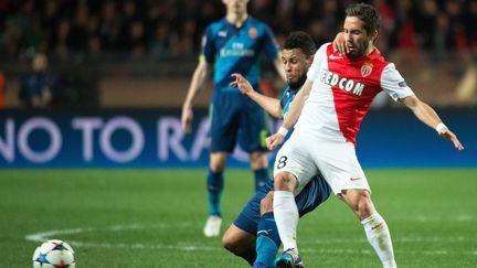 Joao Moutinho, le milieu de terrain de Monaco,&nbsp;le 17 mars 2015 lors du match au stade Louis II&nbsp;face &agrave; Arsenal. (BERTRAND LANGLOIS / AFP)