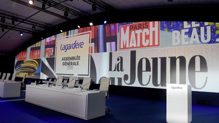 L'assemblée générale du groupe Lagardère, le 10 mai 2019 à Paris. (ERIC PIERMONT / AFP)