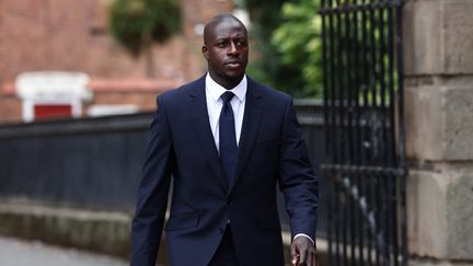 Benjamin Mendy à son arrivée au tribunal de Chester, en Angleterre, le 28 juin 2023. (DARREN STAPLES / AFP)