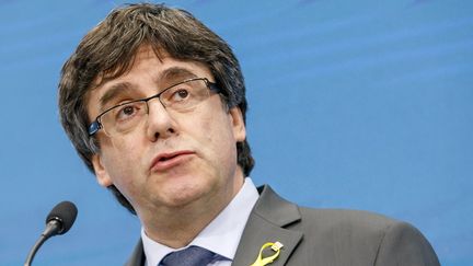 L'ex-président catalan, Carles Puigdemont, arrêté en Allemagne dimanche 25 mars, lors d'un discours sur l'indépendance de la Catalogne à Genève, le 21 mars 2018. (MAXPPP)