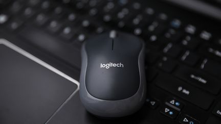 Une photo d'un clavier et d'une souris de la marque suisse Logitech, prise à Stuttgart en Allemagne, le 11 janvier 2020. (AGRON BEQIRI / NURPHOTO / AFP)