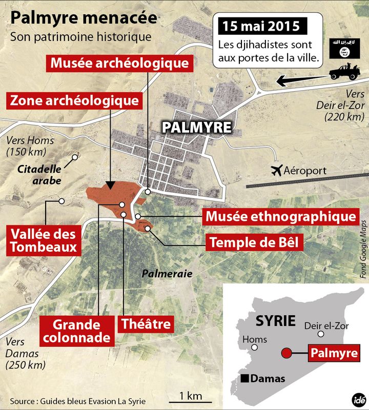 &nbsp; (Daech contrôlerait la partie nord de Palmyre © idé)