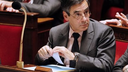 François Fillon à l'Assemblée nationale lors des questions au gouvernement, le 2/11/2010 (AFP/Joël Saget)