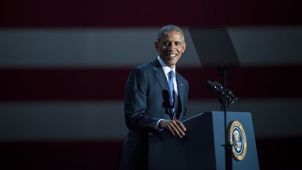 Barack Obama, le 10 janvier 2017 à Chicago, aux Etats-Unis. (DARREN HAUCK / GETTY IMAGES NORTH AMERICA / AFP)