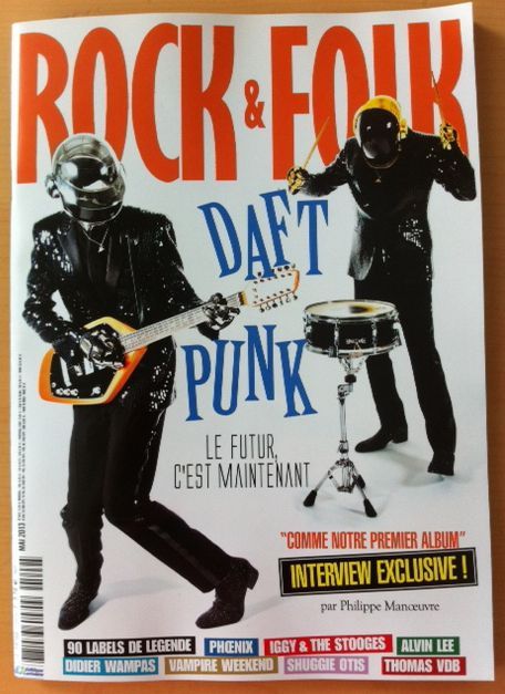 Daft Punk en couverture de Rock &amp; Folk - numéro daté Mai 2013.
 (DR)