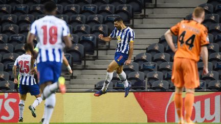 Taremi a ouvert le score face à la Juventus au bout d'une minute de jeu, le 17 février 2021 à Porto. (MIGUEL RIOPA / AFP)