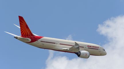 Un Boeing 787 Dreamliner d'Air India en vol au Bourget (Seine-saint-Denis), le 14 juin 2013. (PASCAL ROSSIGNOL / REUTERS)