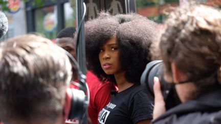 Assa Traoré, soeur d'Adama Traoré, lors de la manifestation à Paris contre les violences policières le 13 juin 2020. (NATHANAEL CHARBONNIER / ESP - REDA INTERNATIONALE)