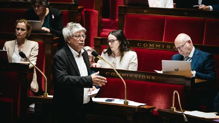 Le député LFI et président de la commission des finances, Eric Coquerel, s'exprime lors de l'examen du budget 2025, le 23 octobre 2024. (AMAURY CORNU / HANS LUCAS / AFp)