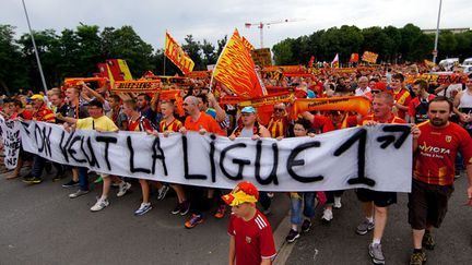 &nbsp; (Le 19 juillet dernier, des centaines de Lensois avaient défilé contre l'interdiction de la montée en Ligue 1 © Maxppp)