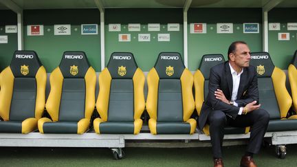 Le banc de touche vide du FC Nantes (JEAN-SEBASTIEN EVRARD / AFP)