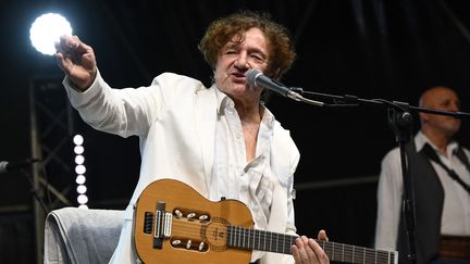 Le compositeur Goran Bregovic pendant le concert "The Goran Bregovic Wedding and Funeral Band" en direct à la Villa Ada 2023, le 11 juillet 2023 à Rome (DOMENICO CIPPITELLI / NURPHOTO)