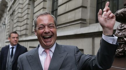 L'ancien leader du Ukip, Nigel Farage, le 3 juin 2016 à Londres (Royaume-Uni). (DANIEL LEAL-OLIVAS / AFP)