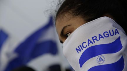 Une femme lors d'une manifestation à Managua (Nicaragua) en 2018 (illustration). (BIENVENIDO VELASCO / EFE / SIPA)