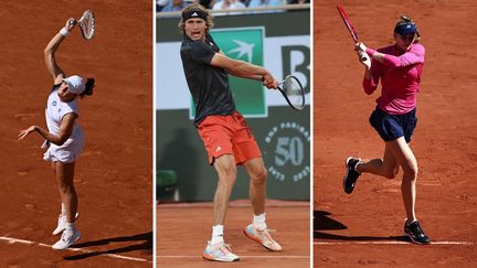 Iga Swiatek, Alexander Zverev et Elena Rybakina. (AFP)