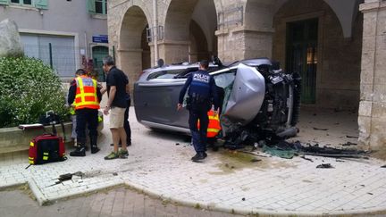 Photo d'un accident de circulation survenu sur la commune de Pézenas (Hérault), le 26 mai 2019. (SDIS 34)