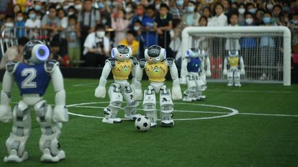 The RoboCup Asia Pacific tournament in Tianjin, China, on May 20, 2023. (TONG YU / CNSPHOTO / VIA AFP)