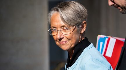 La Première ministre Elisabeth Borne arrivant en Conseil des ministres à l'Elysée (Paris), le 31 août 2022.&nbsp; (XOSE BOUZAS / HANS LUCAS / AFP)