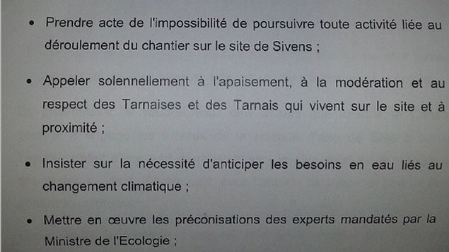 &nbsp; (Les grandes lignes du discours de Thierry Carcenac © RF/ Antoine Giniaux)