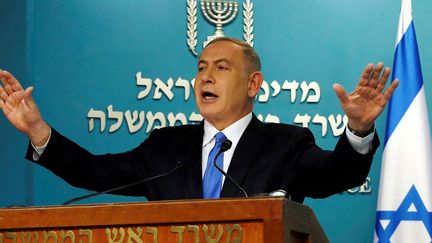 Réaction du Premier ministre israélien, après une résolution des Nations Unies condamnant la colonisation israélienne, le 28 décembre 2016, à Jérusalem. (Baz Ratner/ Reuters)