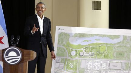 Barack Obama présente le projet du "Obama Presidential Center" de Chicago le 3 mai.
 (Joshua LOTT / AFP)