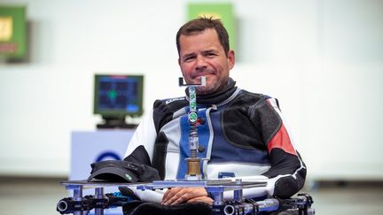 Tanguy de la Forest during the para-shooting events, August 30, 2024. (AFP)