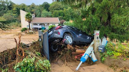 Conséquences des inondations du 17 octobre 2024 à Limony (Ardèche). (ERWAN CHASSIN / RADIO FRANCE)