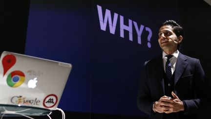 Amit Sood, le directeur de l'Institut culturel de Google, le 10 d&eacute;cembre 2013, &agrave; Paris pour l'inauguration du Lab. ( JACKY NAEGELEN / REUTERS)