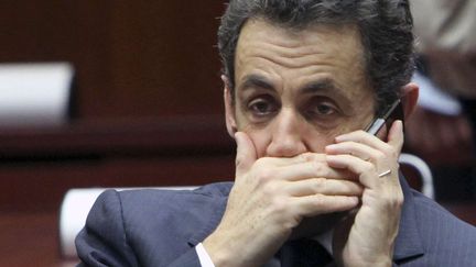 Nicolas Sarkozy, alors pr&eacute;sident, le 11 d&eacute;cembre 2009, lors d'un sommet europ&eacute;en, &agrave; Bruxelles (Belgique). (GEERT VANDEN WIJNGAERT/AP/SIPA / AP)