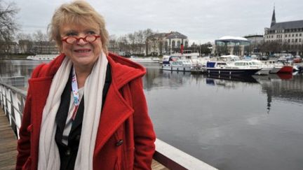 Eva Joly, devant le canal Saint-Félix à Nantes le 19 janvier (AFP PHOTO / FRANK PERRY)