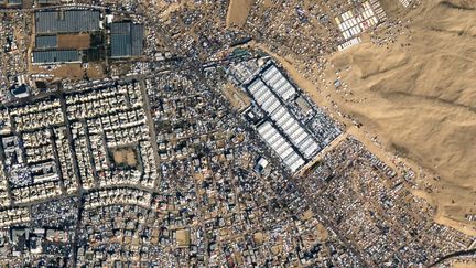 Une portion de la ville de Rafah, au sud de la bande de Gaza, le 14 janvier 2024. (PLANET LABS / AFP)