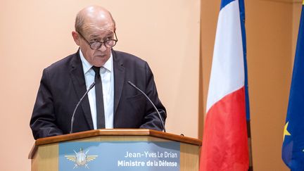 Le ministre de la D&eacute;fense Jean-Yves Le Drian, le 3 mars 2014 &agrave; Poitiers. (GUILLAUME SOUVANT / AFP)