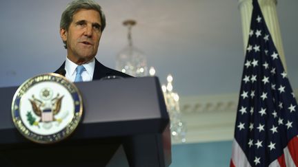 Le secr&eacute;taire d'Etat am&eacute;ricain, John Kerry, lors d'une conf&eacute;rence de presse &agrave; Washington (Etats-Unis), le 30 ao&ucirc;t 2013. (ALEX WONG / GETTY IMAGES NORTH AMERICA / AFP)