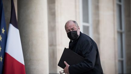 Le garde des Sceaux, Eric Dupond-Moretti, à l'Elysée, à Paris, le 31 mars 2021.&nbsp; (ARTHUR NICHOLAS ORCHARD / HANS LUCAS / AFP)