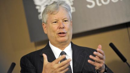 L'économiste américain Richard H. Thaler, le 24 mars 2009 à Londres (Royaume-Uni). (MAXPPP)