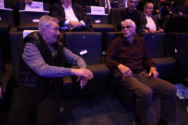 Former coaches Roger Lemerre and Aimé Jacquet during the day dedicated to 50 years of French training in Clairefontaine, November 14, 2023. (MAXPPP)