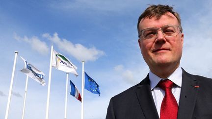 Pierre-Marie Abadie, actuel directeur général de l'Agence nationale pour la gestion des déchets radioactifs, à Bure (Meuse), le 16 avril 2018. (FRANCOIS NASCIMBENI / AFP)