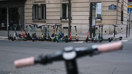 Des trottinettes électriques à Paris. (JEANNE FOURNEAU / HANS LUCAS / AFP)