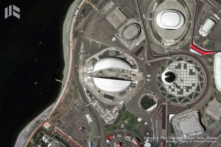 Le stade Fisht de Sotchi peut accueillir 48 000 spectateurs. (DEIMOS IMAGING / URTHECAST)