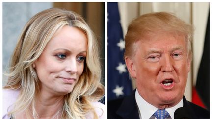 L'actrice de films X Stephanie Clifford, plus connue sous le nom de Stormy Daniels, et le président américain Donald Trump, avec lequel elle dit avoir eu une liaison. (REUTERS)