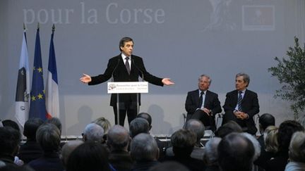 François Fillon en meeting à Ajaccio le 19 mars 2010. (AFP - Stephan AGOSTINI)