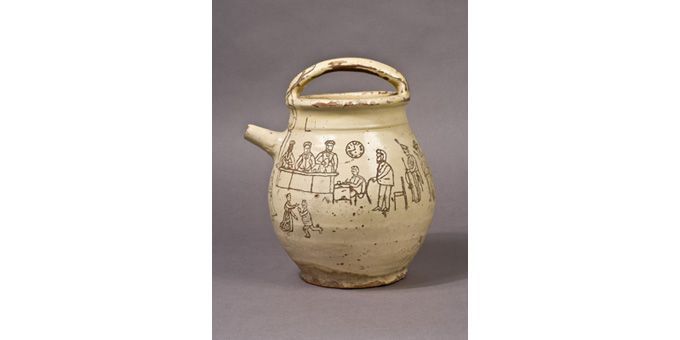 Anonyme, vase gravé par un prisonnier, seconde moitié du XIXe siècle
 (Musée Lombroso)