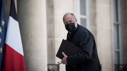 Le ministre de la Justice, Eric Dupond-Moretti, arrive à l'Elysée, à Paris, le 31 mars 2021. (ARTHUR NICHOLAS ORCHARD / HANS LUCAS / AFP)