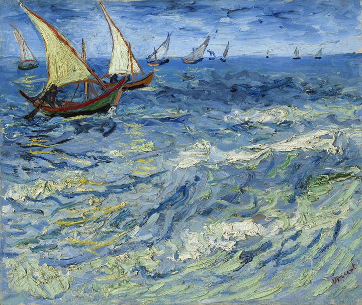 Vincent van Gogh, "La Mer aux Saintes-Maries", Saintes-Maries-de-la-Mer, 1888, Collection Mikhaïl Morozov, 1901 (Musée d’État des beaux-arts Pouchkine, Moscou)