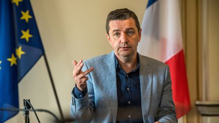 Gaël Perdriau, le maire LR de Saint-Etienne le 22 juillet 2021. (VERO MARTIN / HANS LUCAS)